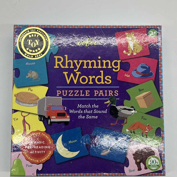 Eeboo Rhyming Words Puzzle Pairs Game. NIB. - Picture 1 of 2